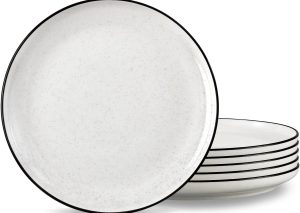 Modern White Ceramic Dinner Plates Set for Everyday Dining