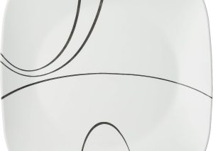 Square Simple Lines Dinner Plates Set for Modern Dining